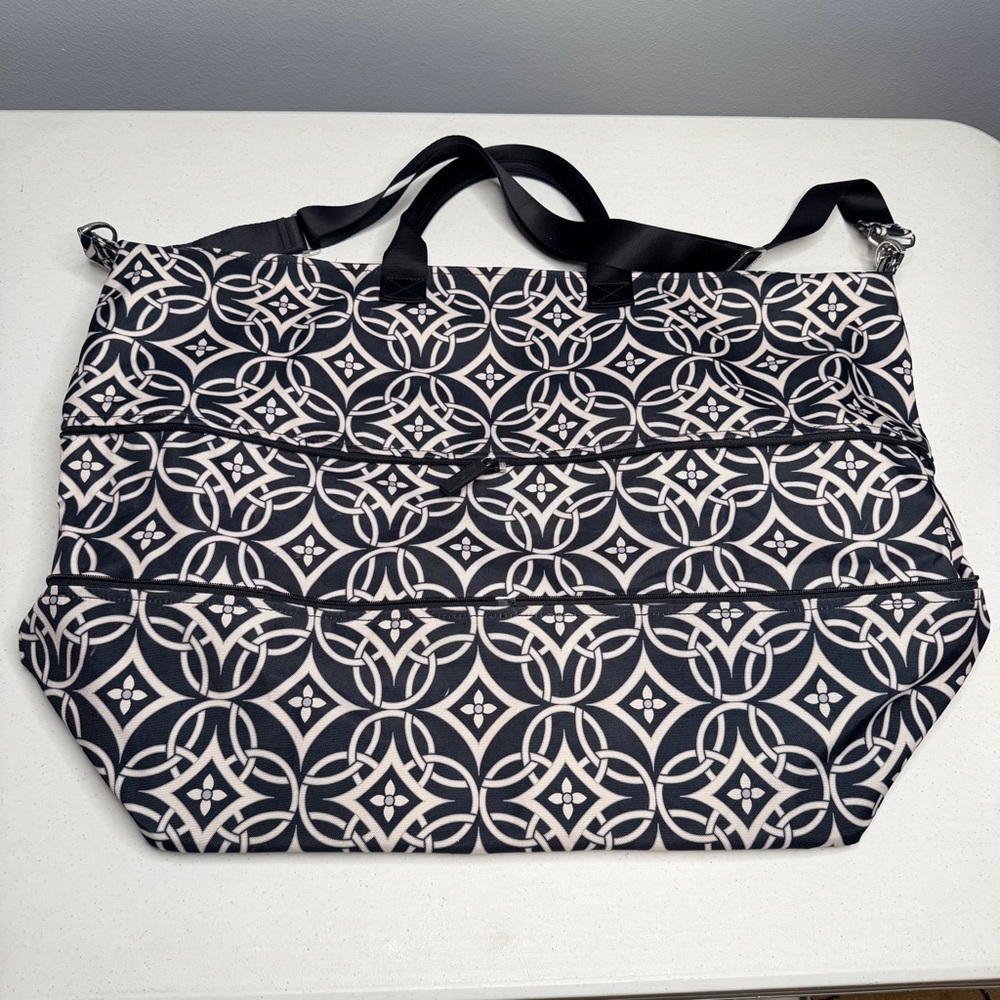 Vera Bradley Concerto Geometric Black and White Travel Bag - Picture 11 of 16